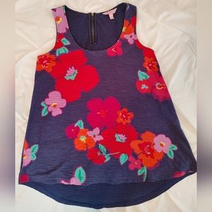 Lilly Pulitzer 2012 Print Tank with Zip Back, Navy  S